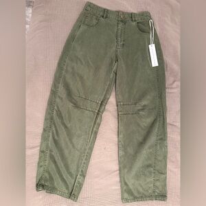 Young Fabulous & Broke green barrel relaxed jeans